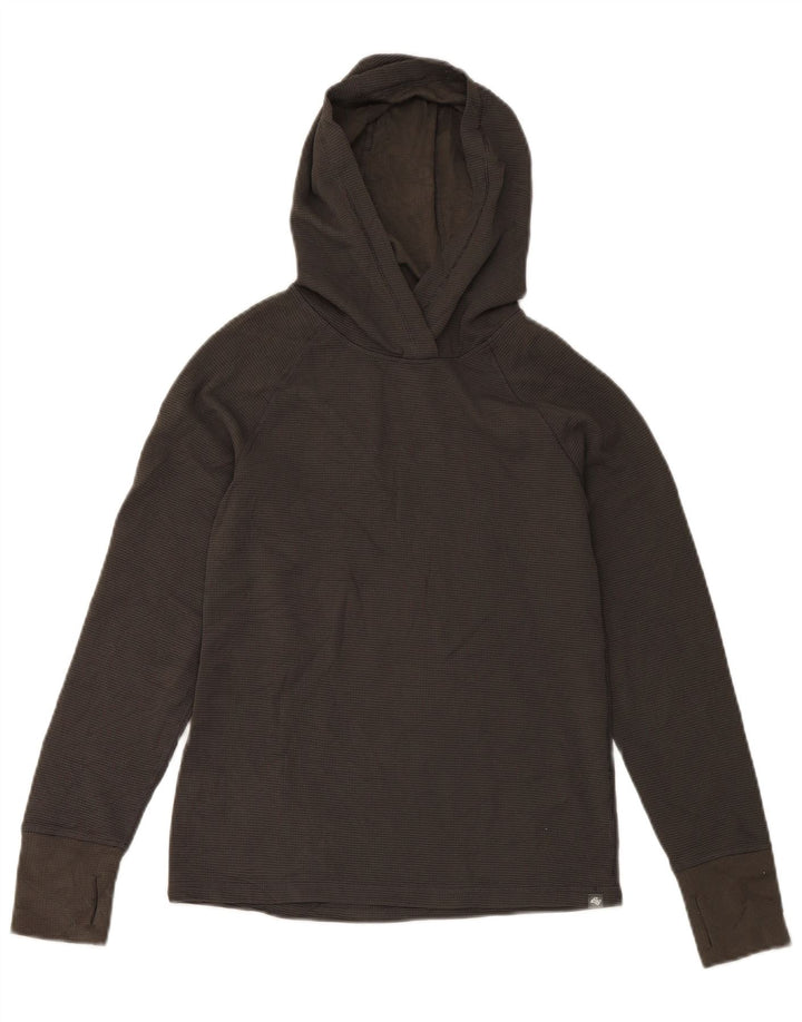 Eddie Bauer Damen Kapuzenoberteil Langarm UK 6 XS Grau Polyester