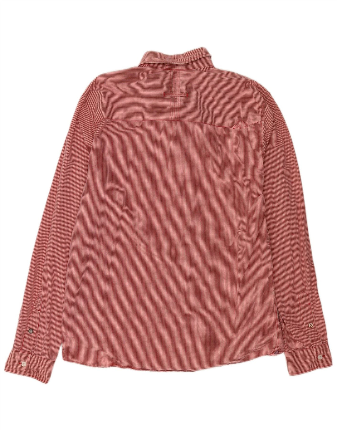 Quiksilver Herrenhemd XL aus roter Gingham-Baumwolle