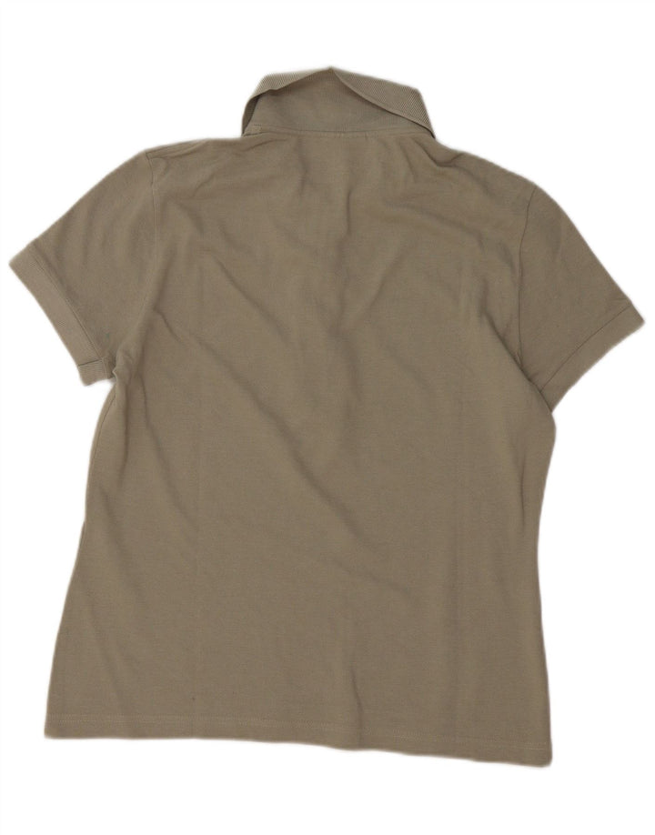 LACOSTE Damen-Poloshirt, Größe 44, große graue Baumwolle