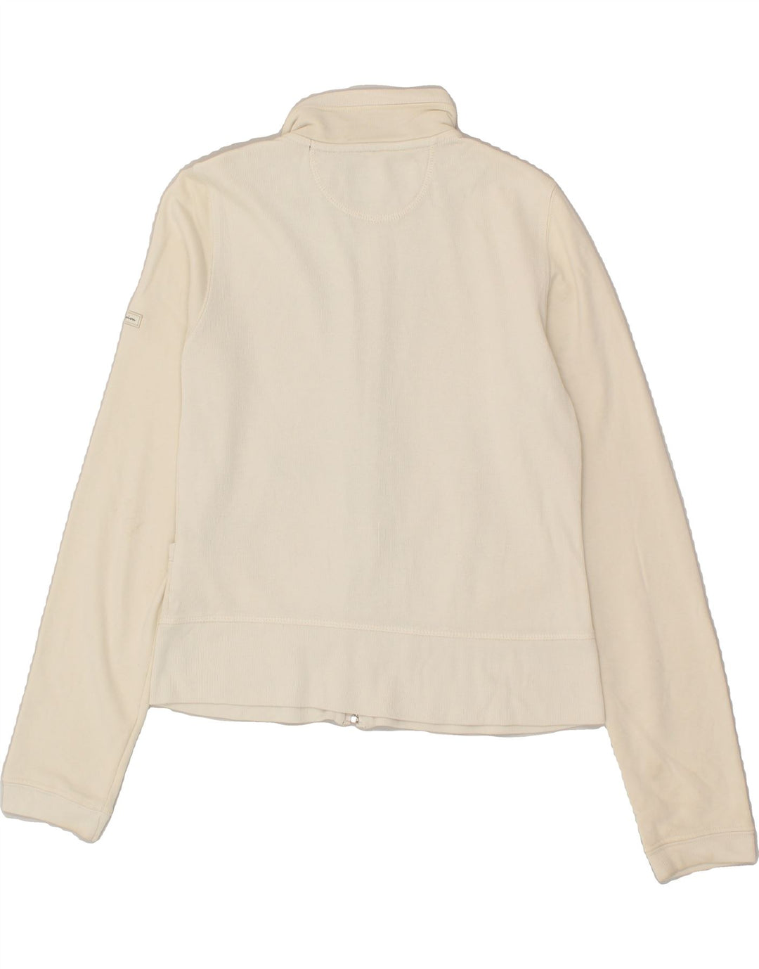 CHAMPION Womens Tracksuit Top Jacket UK 12 Medium Beige Cotton | Vintage Champion | Thrift | Second-Hand Champion | Used Clothing | Messina Hembry 