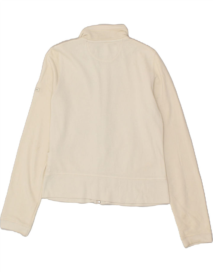 CHAMPION Womens Tracksuit Top Jacket UK 12 Medium Beige Cotton | Vintage Champion | Thrift | Second-Hand Champion | Used Clothing | Messina Hembry 