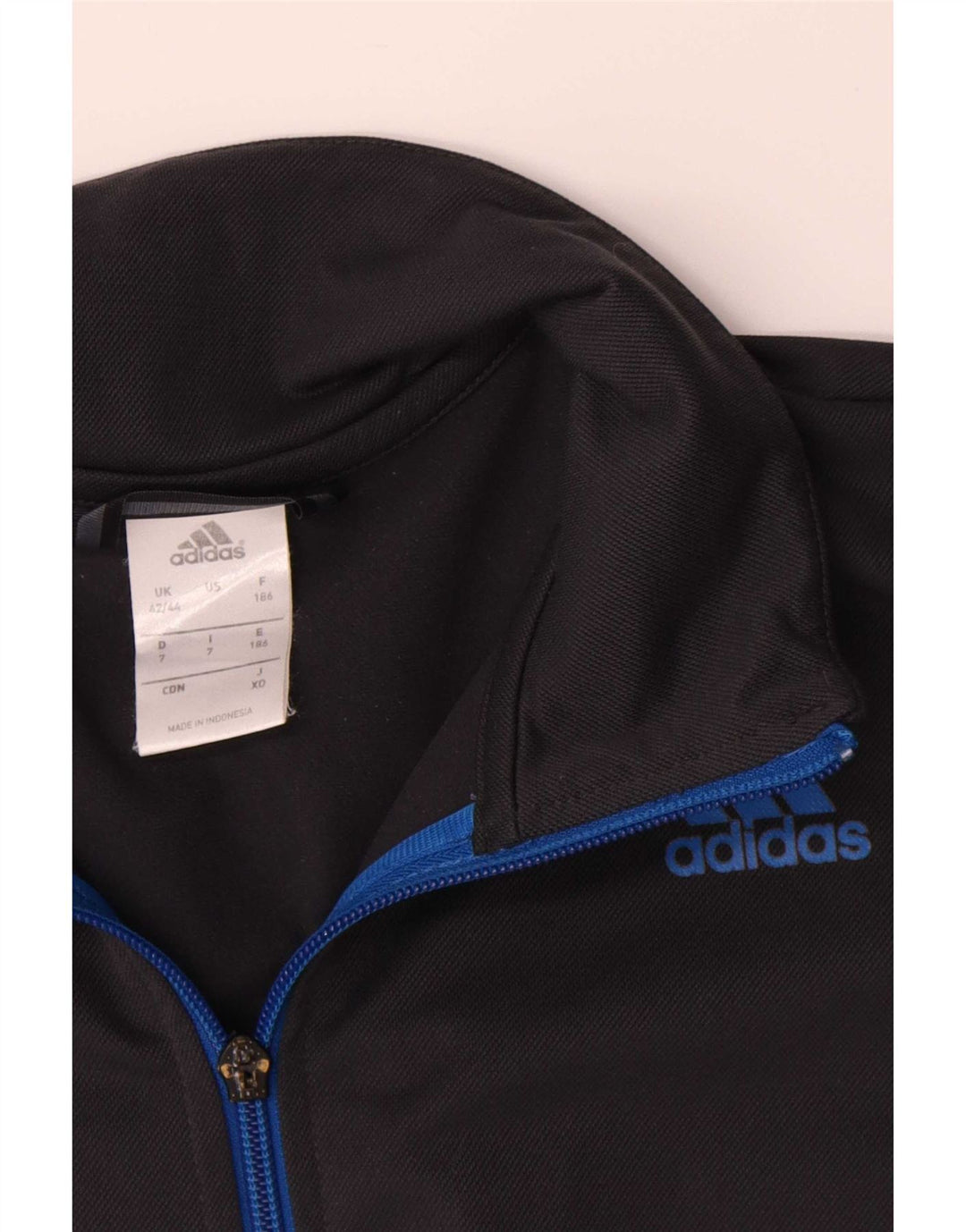 Adidas Herren-Trainingsanzugoberteil, UK-Größe 42/44, großes blaues Colourblock-Polyester