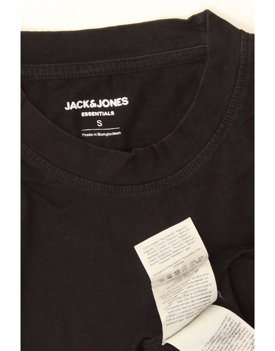 Jack & Jones Herren T-Shirt Top Small Schwarz Baumwolle