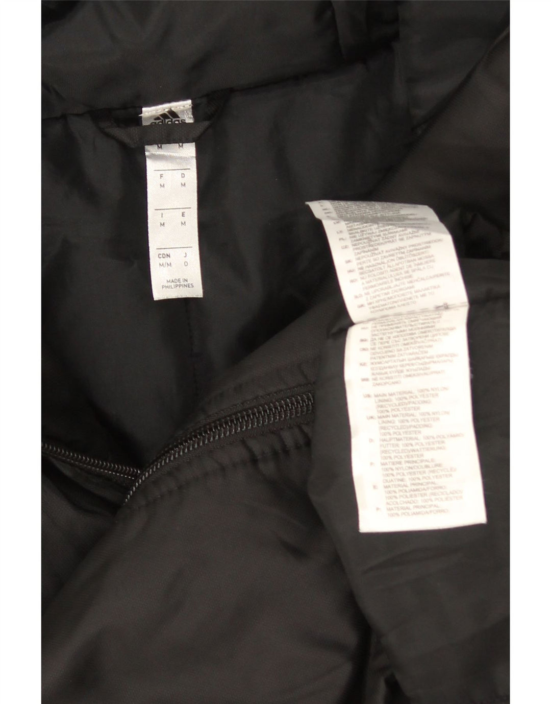 Adidas Herren Kapuzenmantel, gepolstert, UK 38, mittelschwarzes Nylon