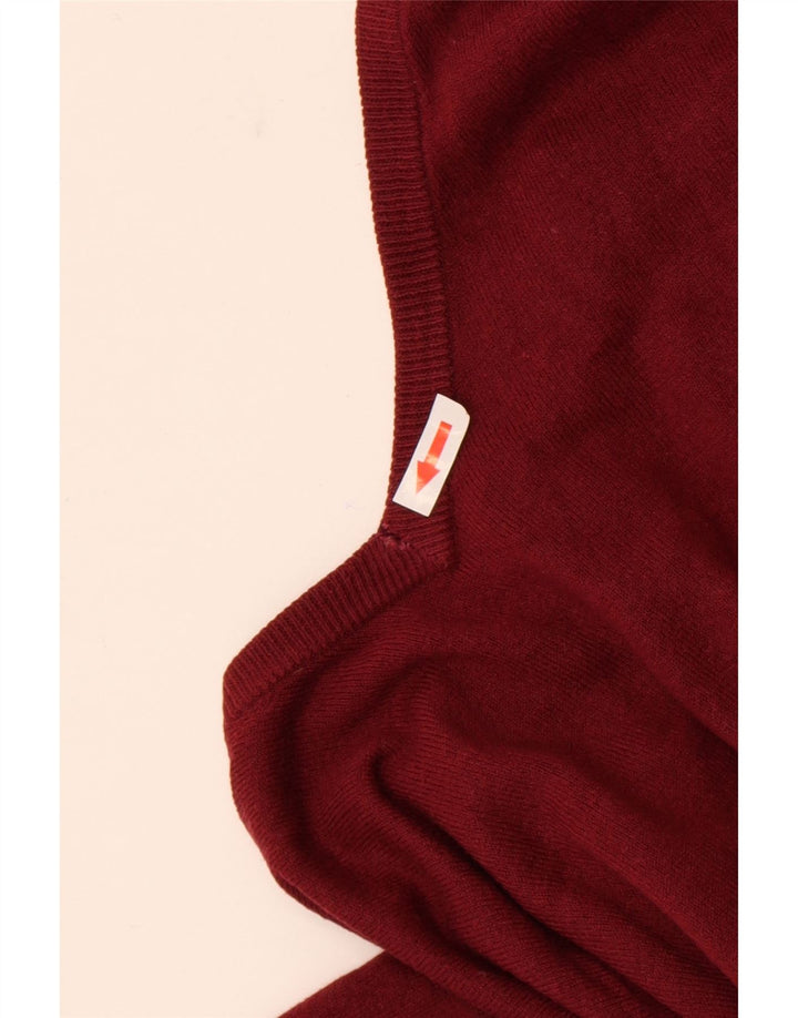Marks & Spencer Herren-Pullover mit V-Ausschnitt, großes rotes Acryl
