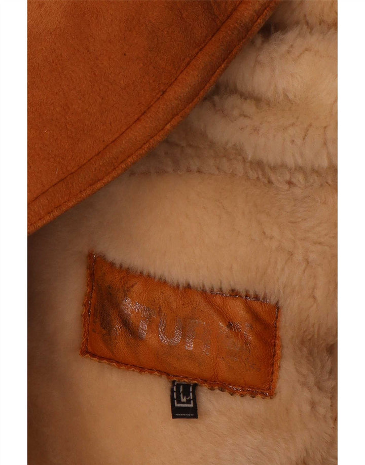 Vintage Damen Übergroßer Lammfellmantel UK 16 Large Beige