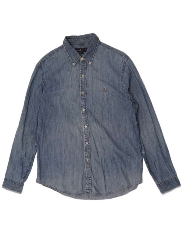 Ralph Lauren Herren Slim Fit Jeanshemd XL Blau Baumwolle