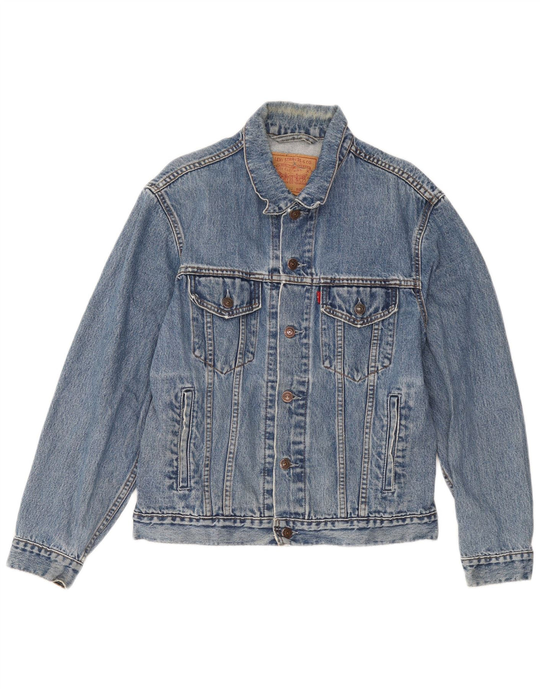 Levi's Herren Jeansjacke UK 38 Mittelblaue Baumwolle