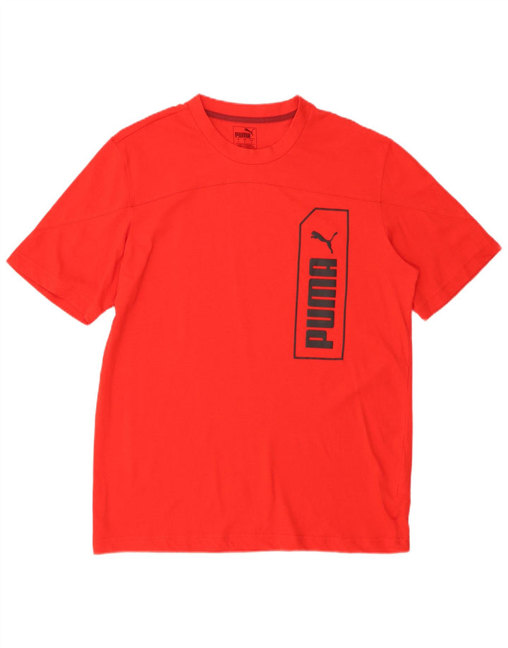 PUMA Herren Grafik-T-Shirt-Oberteil aus mittelroter Baumwolle
