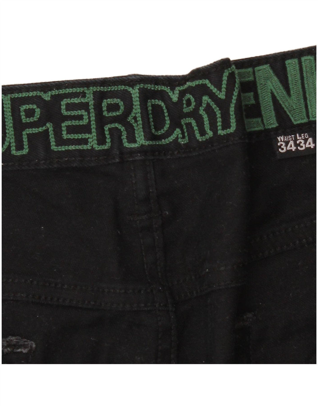 Superdry Herren Slim Jeans W34 L34 Schwarz Baumwolle