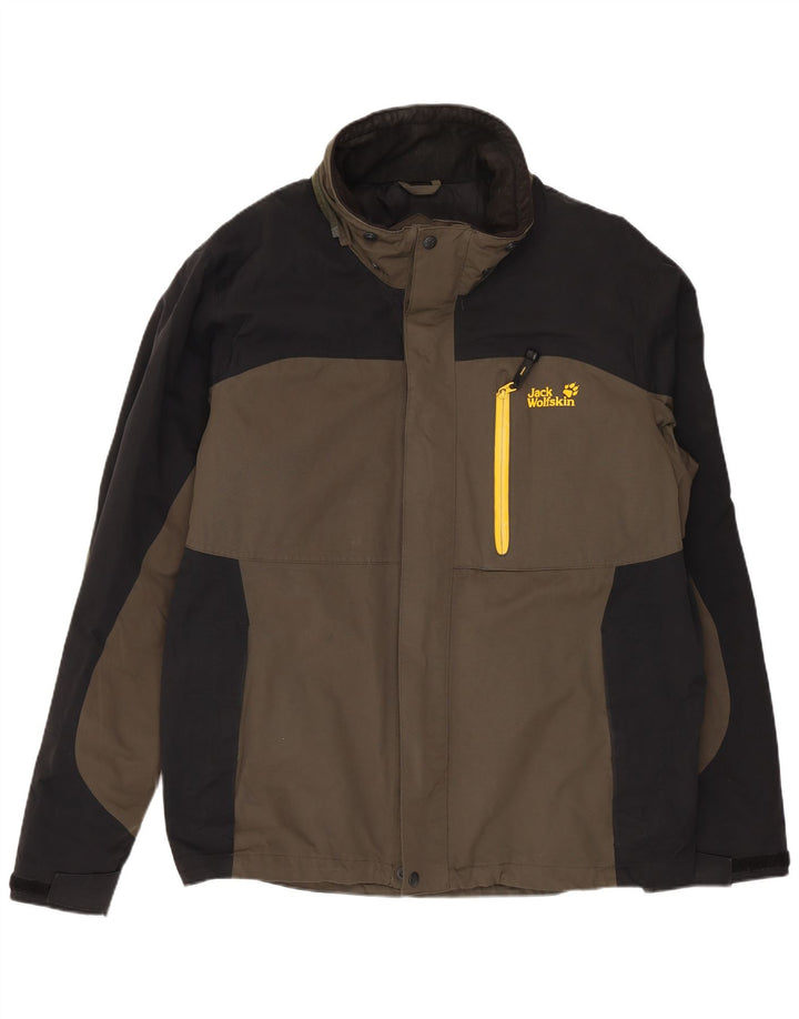 JACK WOLFSKIN Herren-Windbreaker-Jacke, UK 40/42, groß, Marineblau, Farbblock