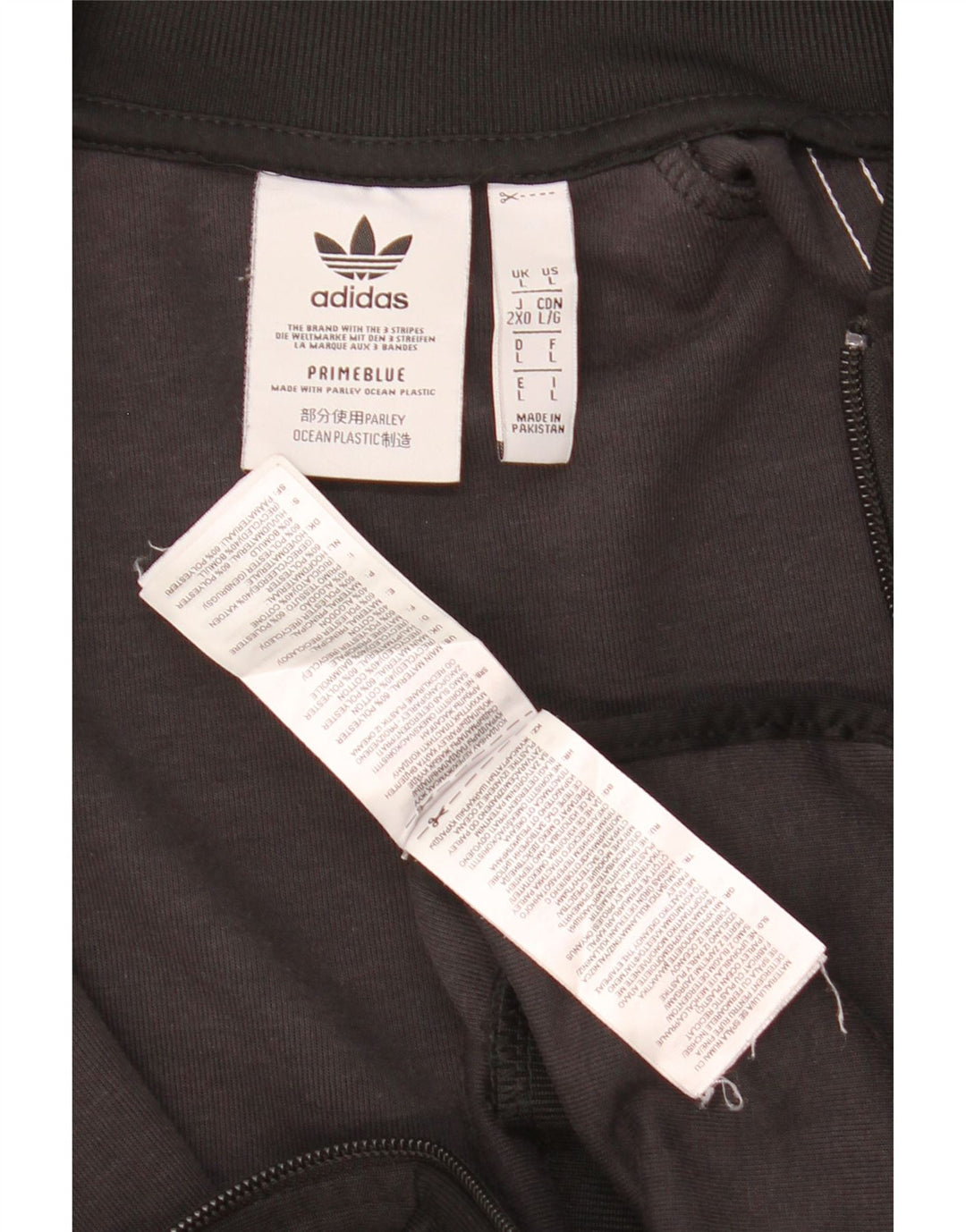 Adidas Herren Trainingsanzug Oberteil Jacke Größe L Schwarz Farbblock Polyester