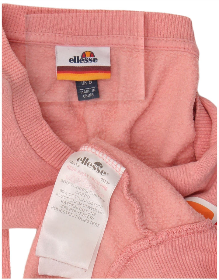 ELLESSE Übergroßer Grafik-Sweatshirtpullover für Damen, Gr. 8, Größe S, Rosa, Baumwolle