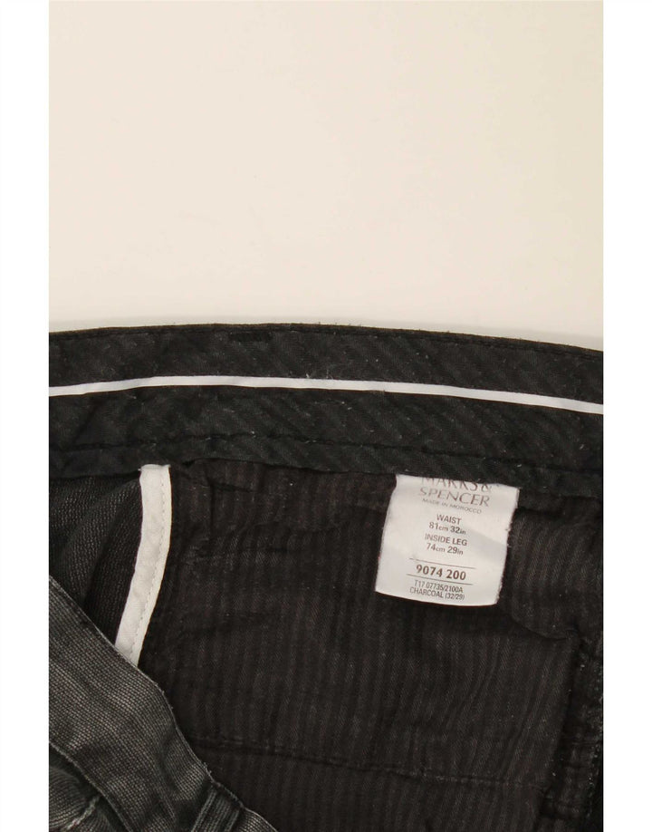 Marks & Spencer Gerade Freizeithose für Herren, W32, L29, Grau, Baumwolle