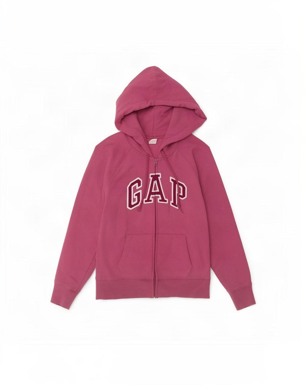 Gap Damen-Kapuzenpullover mit grafischem Reißverschluss, Gr. 10, Größe S, Rosa, Baumwolle