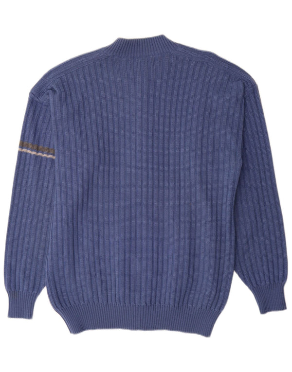 Vintage Herren Cardigan Pullover Groß Blau
