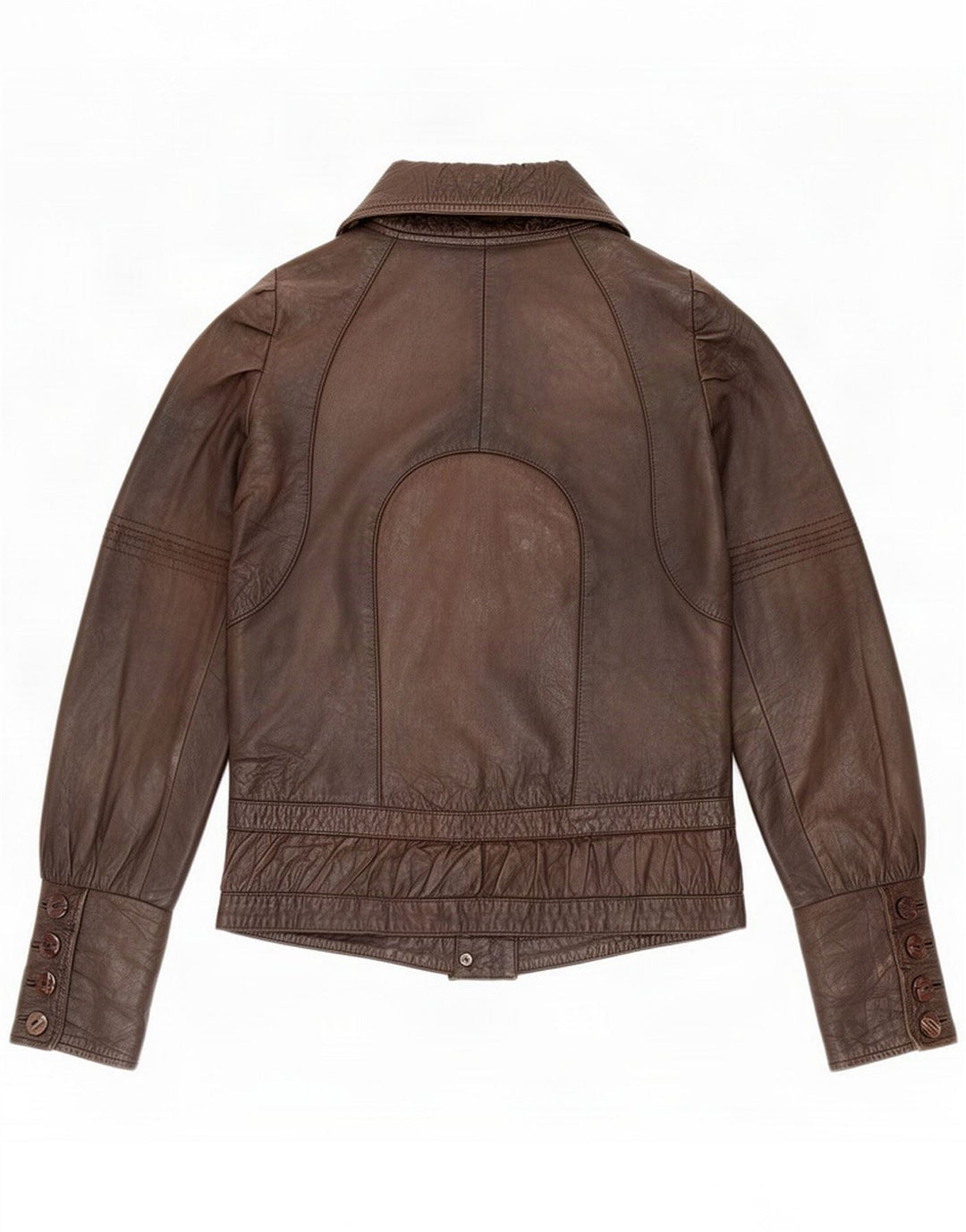 Numph Damen Lederjacke UK 8 Small Brown Classic