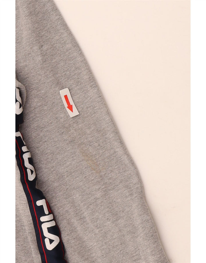 Fila Damen Grafik-Sweatshirt-Pullover UK 16 Large Graue Baumwolle