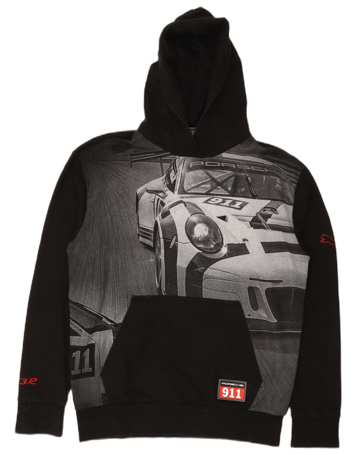 Puma Herren Graphic Hoodie Pullover Small Schwarz Baumwolle