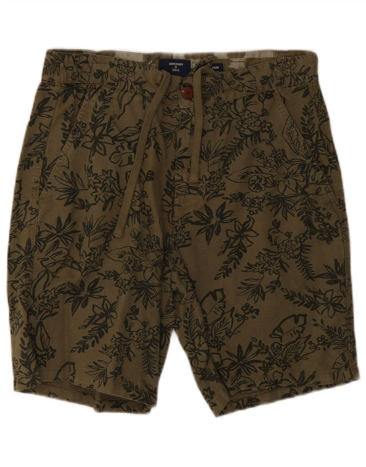 Superdry Herren Chinoshorts W30 Medium Khaki Floral