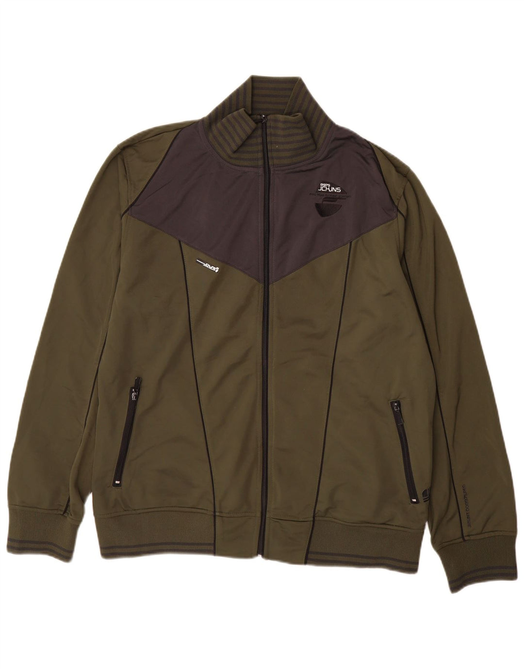 Jack & Jones Herren-Trainingsanzug mit grafischem Oberteil, 2XL, Khaki, Farbblock