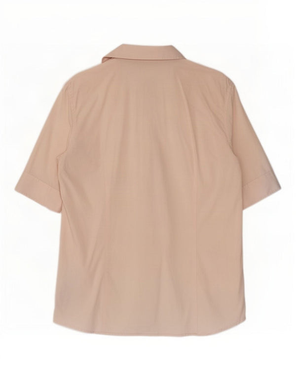 Burberry Damen Kurzarmhemd UK 14 Mittelrosa Baumwolle