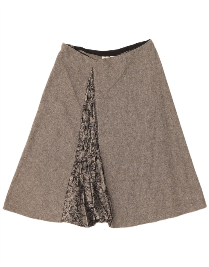 Dkny Damen A-Linien-Rock US 10 Large W32 Graue Wolle