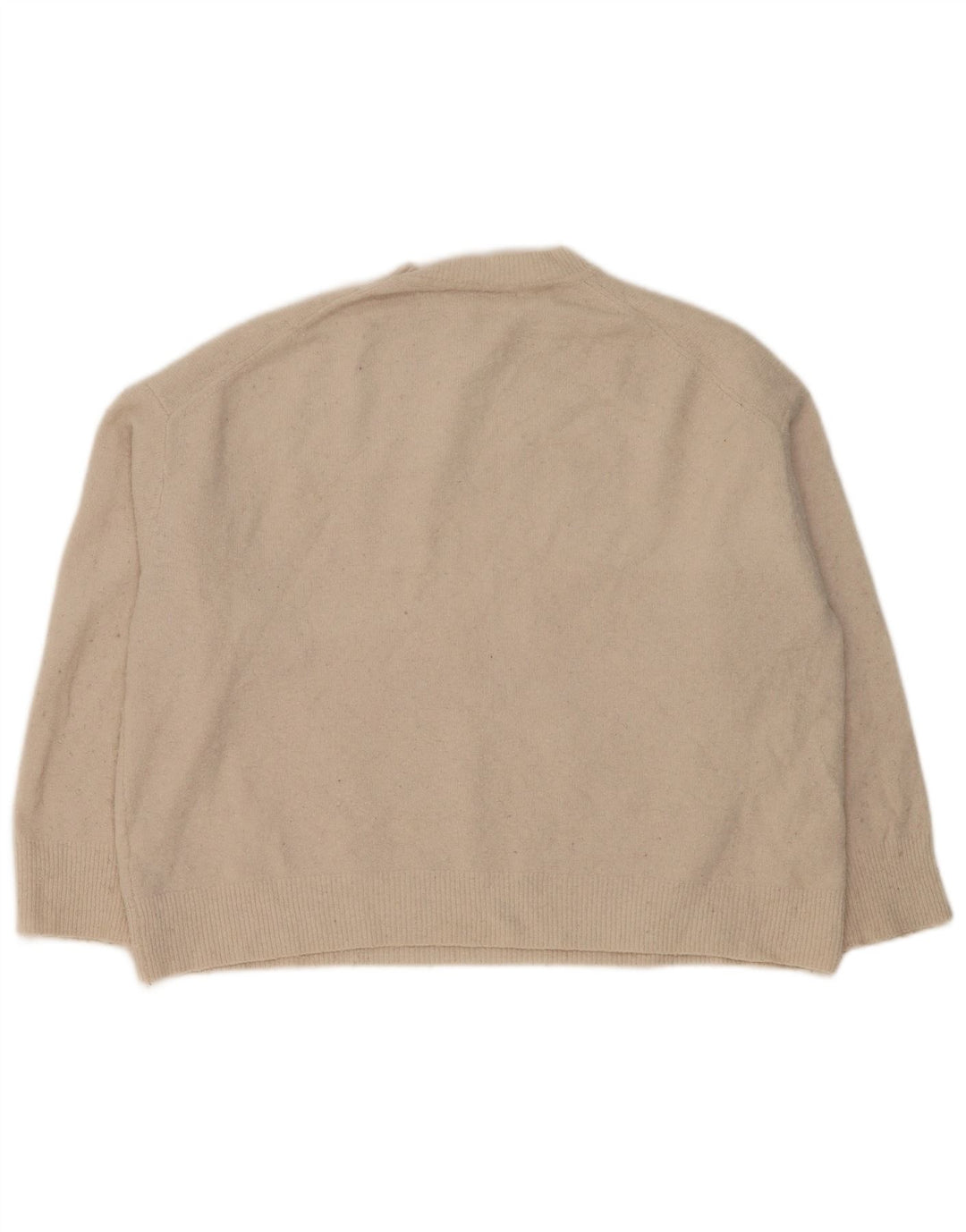 Zara Damen-Pullover, übergroß, mit Rundhalsausschnitt, Gr. 14, Mittelbeige