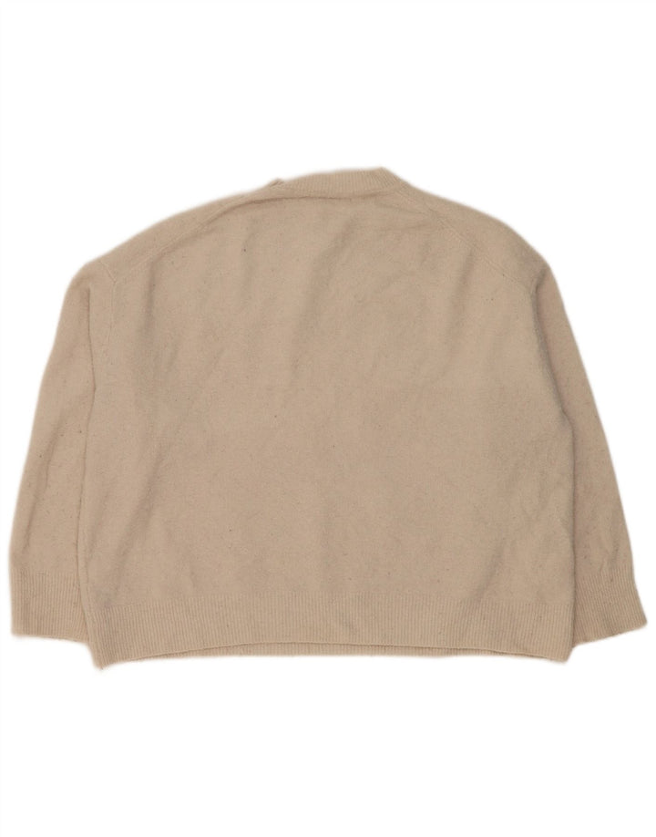 Zara Damen-Pullover, übergroß, mit Rundhalsausschnitt, Gr. 14, Mittelbeige