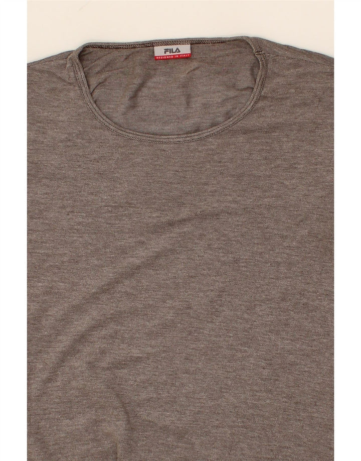 FILA Womens T-Shirt Top UK 14 Medium Grey Cotton Vintage Fila and Second-Hand Fila from Messina Hembry 