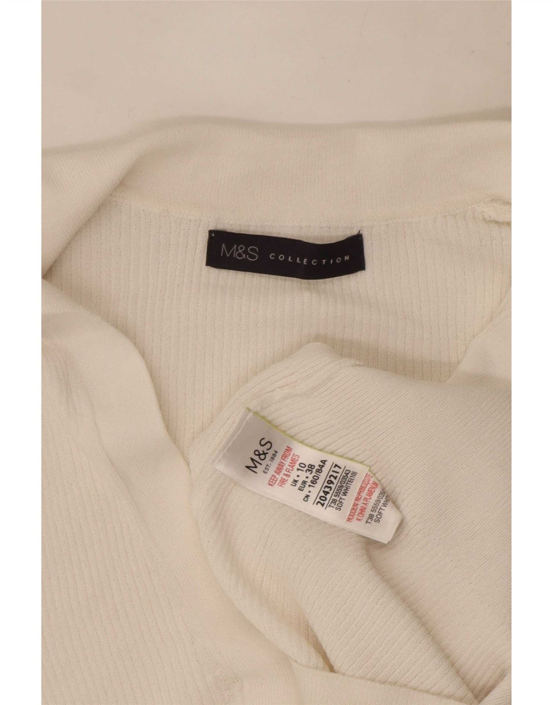 Marks & Spencer Damen Poloshirt UK 10 Small Weiße Viskose
