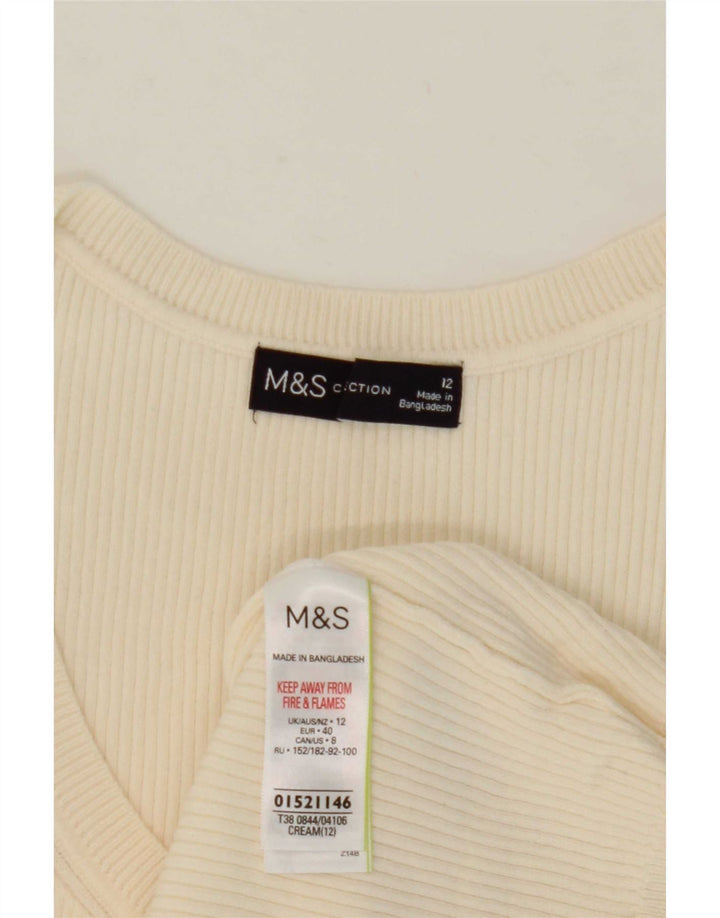Marks & Spencer Damen Weste Top UK 12 Mittelbeige Viskose