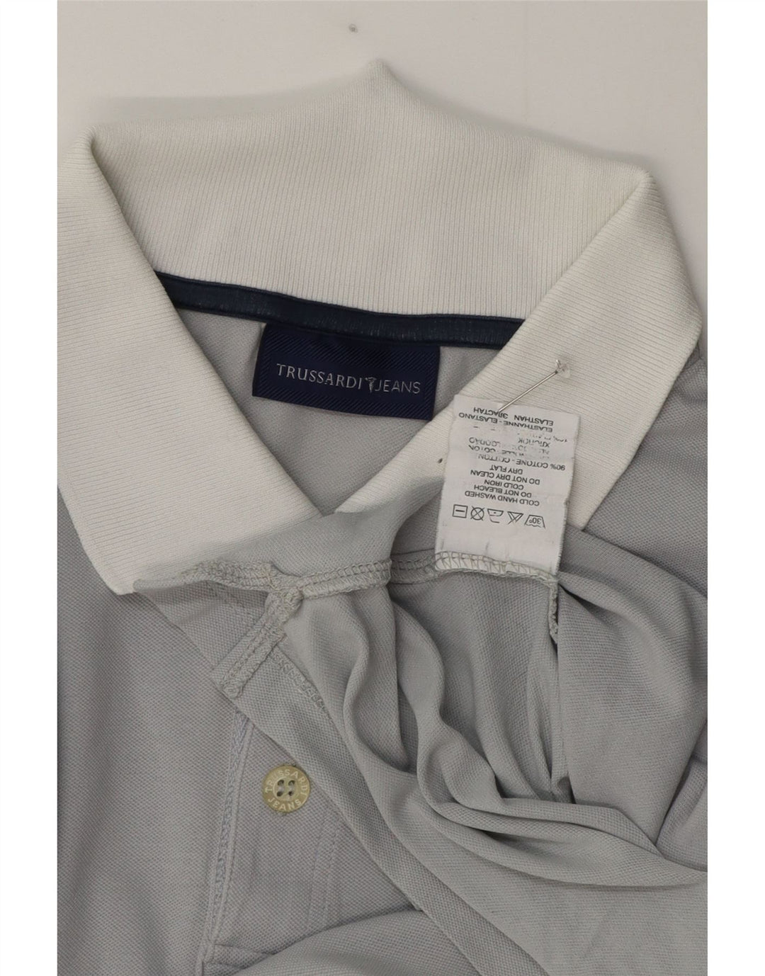 Trussardi Herren Poloshirt XL Grau Baumwolle