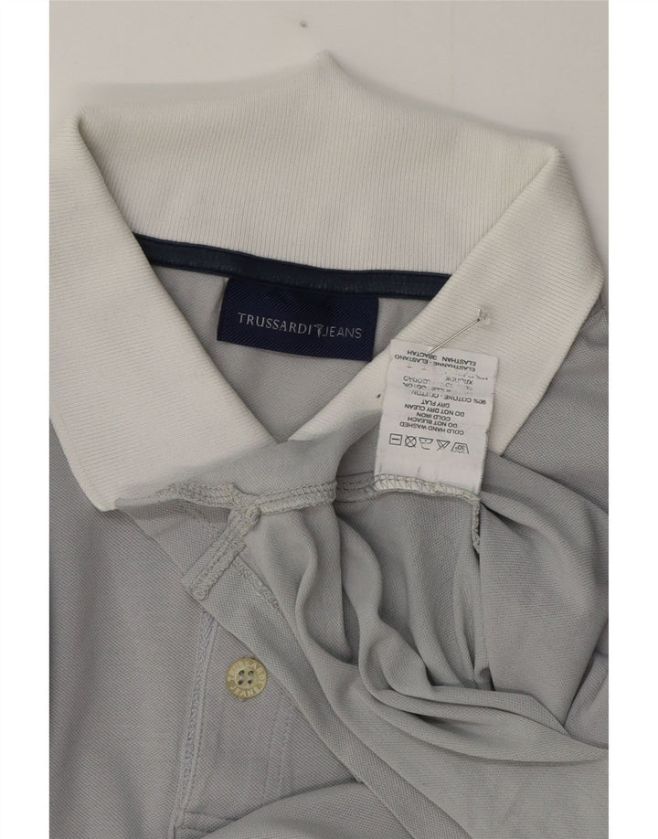 Trussardi Herren Poloshirt XL Grau Baumwolle