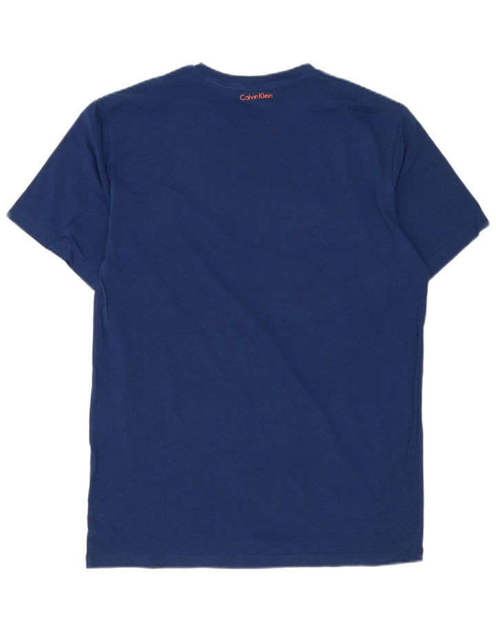 Calvin Klein Herren Grafik-T-Shirt-Oberteil Mittelblau