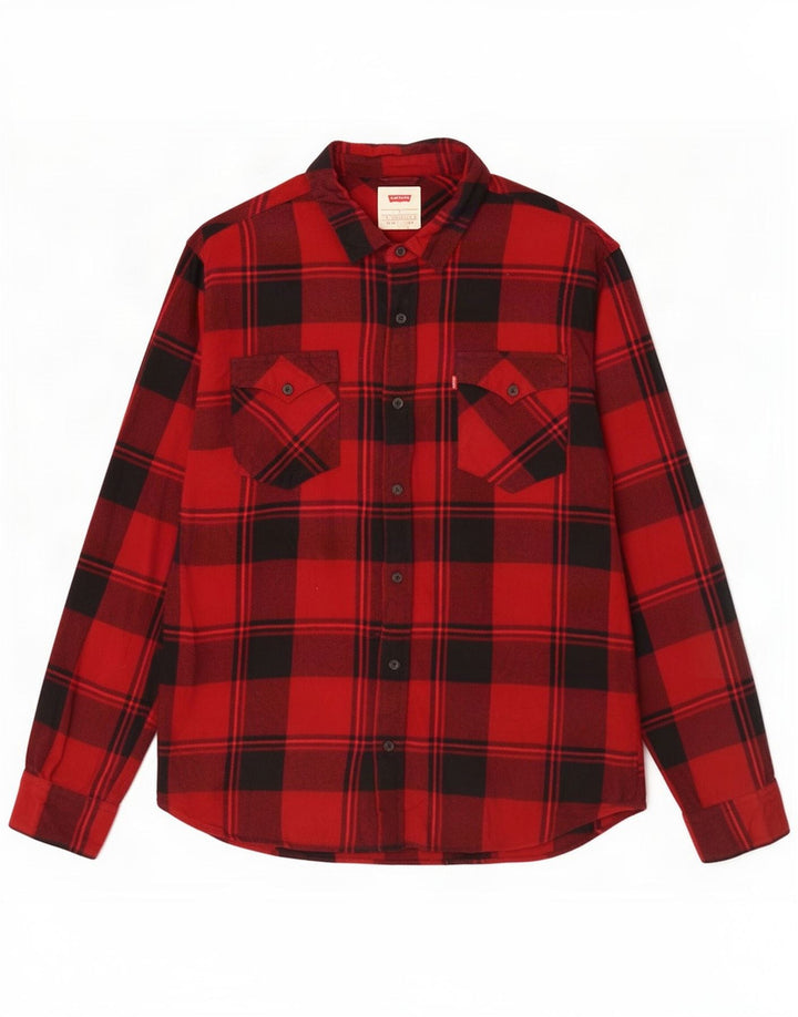 Levi's Herren-Flanellhemd, groß, rot kariert, Baumwolle