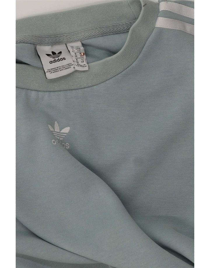 Adidas Damen Sweatshirt Pullover UK 10 Small Blau