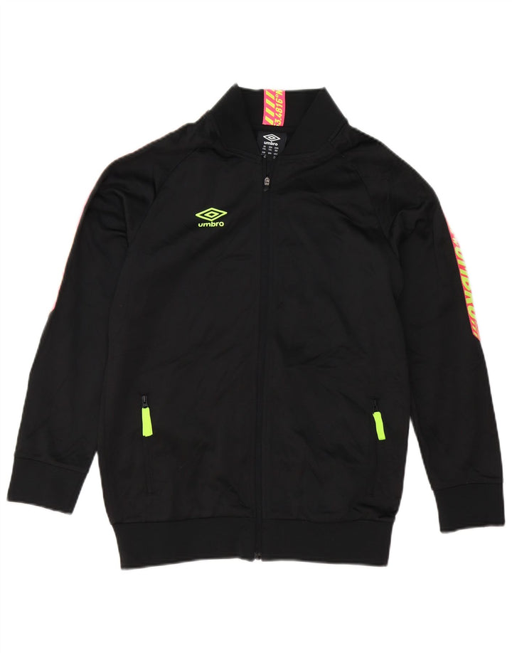 Umbro Jungen Grafik-Trainingsanzug-Top-Jacke, 12–13 Jahre, XL, schwarzes Polyester