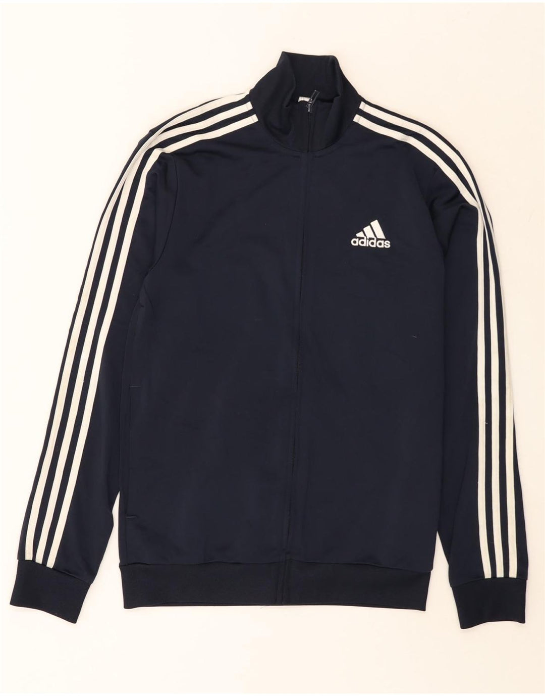 Adidas Herren Trainingsanzug Top Jacke UK 36/38 Small Marineblau Polyester