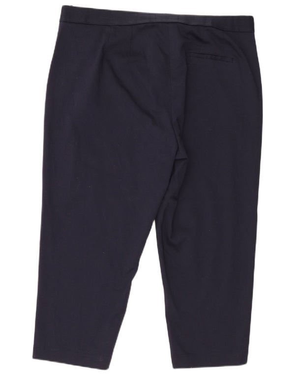 Marks & Spencer Womens The Mia Capri Trousers UK 18 XL W40 L22 Navy Blue
