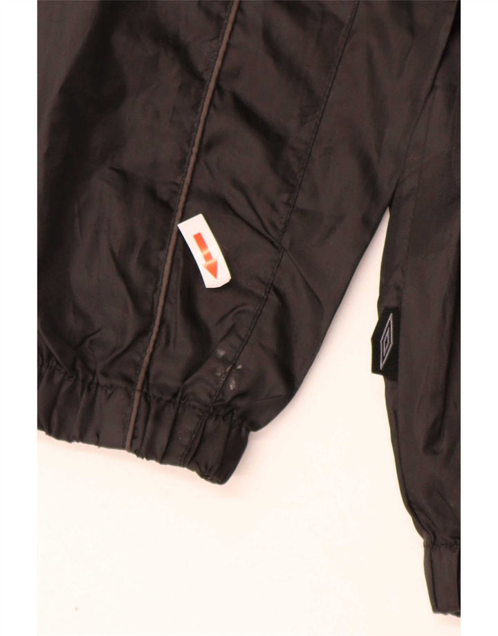 Umbro Jungen-Regenjacke mit Kapuze, 11–12 Jahre, groß, schwarzes Polyester