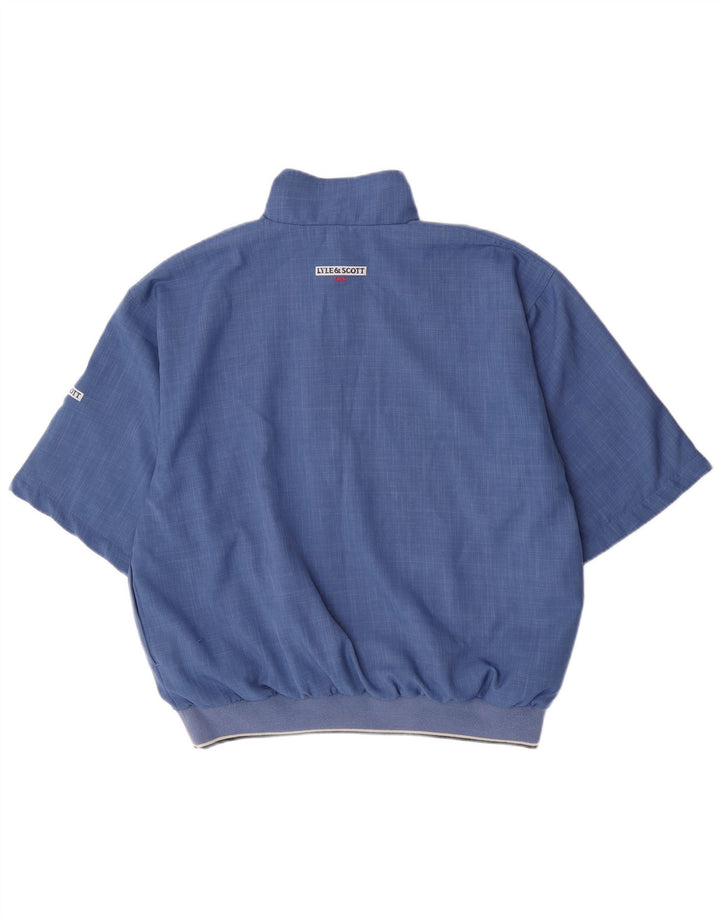 Lyle & Scott Herren Kurzarm-Pullover-Trainingsoberteil mit Reißverschluss am Hals Mittelblau