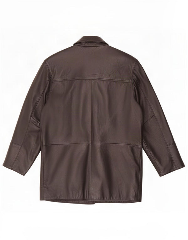 Giorgio Mobiani Damen Übergroße Lederjacke UK 10 Small Schwarz