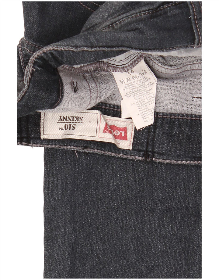 LEVI'S 510 Skinny Jeans für Mädchen, 13–14 Jahre, W30 L30, schwarze Baumwolle