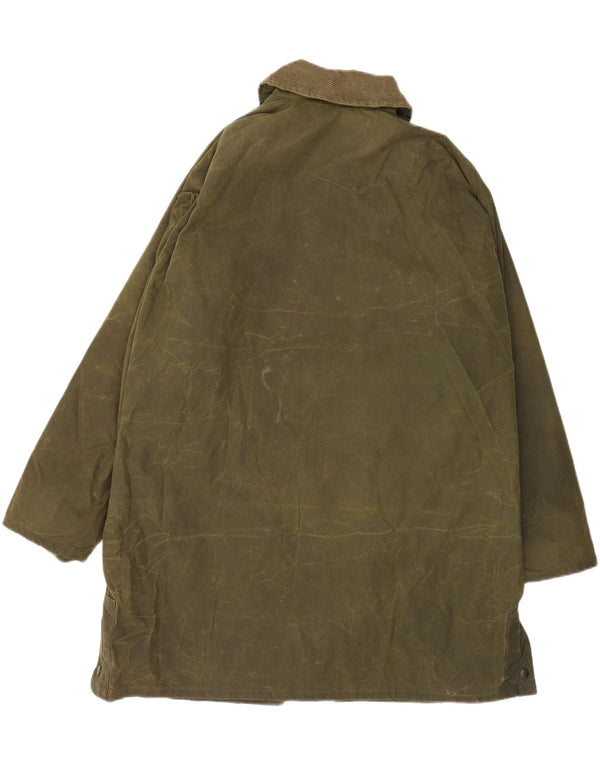 Vintage Herren Country Wear gewachster Baumwollmantel UK 42 XL Khaki