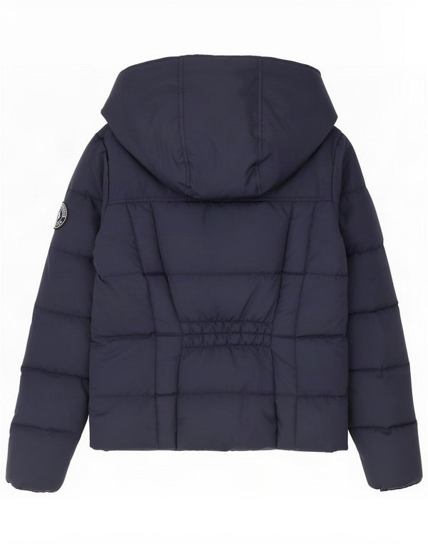 Abercrombie & Fitch Wattierte Damenjacke mit Kapuze, UK 10, Klein, Marineblau