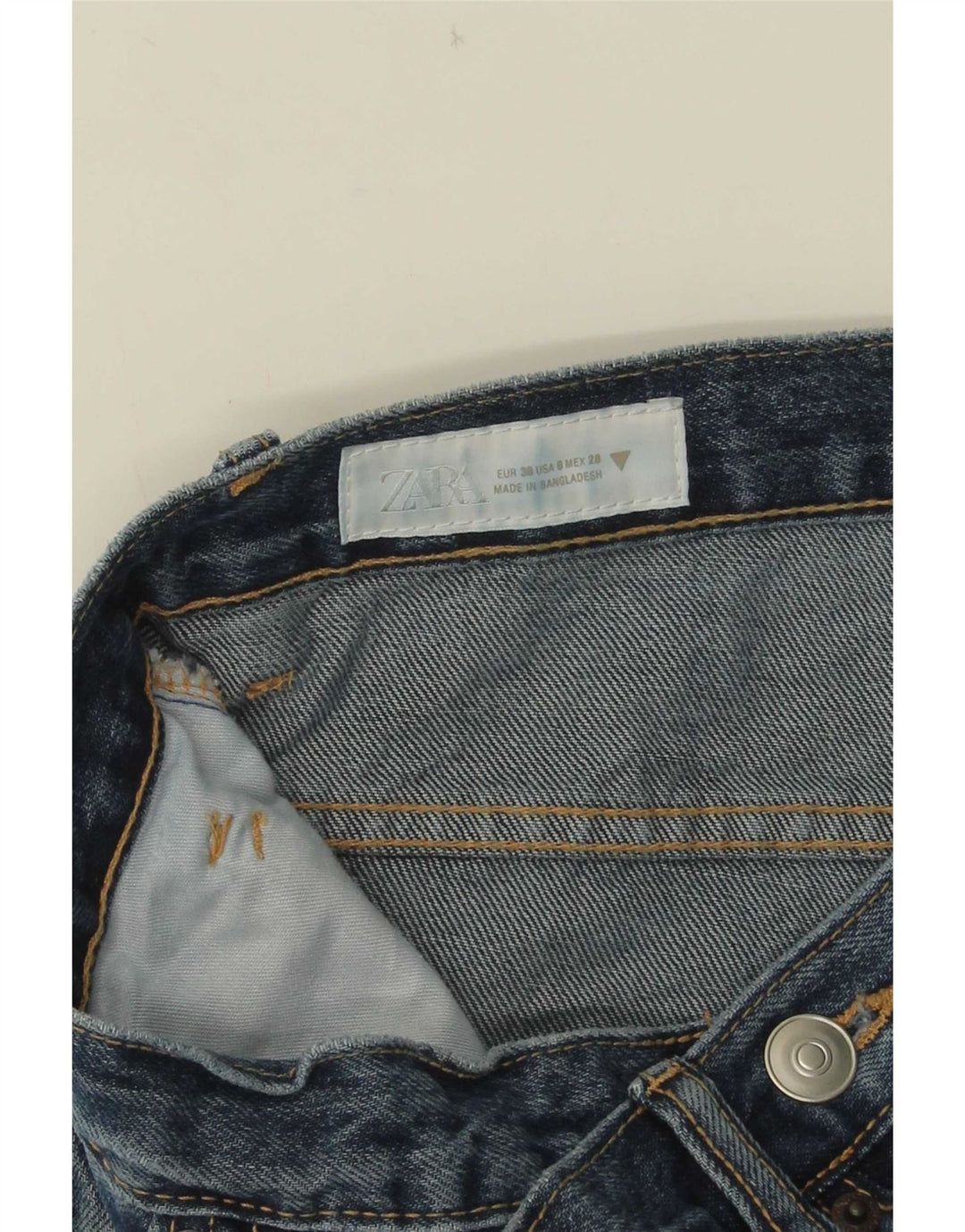 Zara Damen-Jeans mit weitem Bein, EU 38, Größe S, W28, L31, Blau
