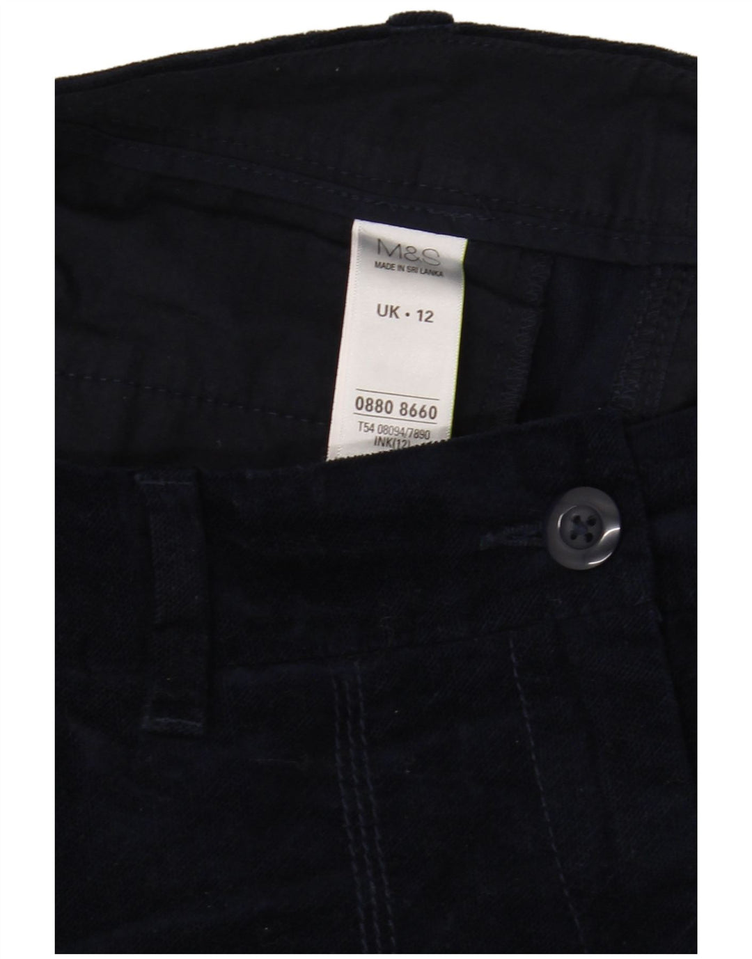 MARKS & SPENCER Womens Velvet Mini Skirt UK 12 Medium W32  Navy Blue