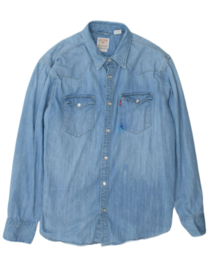 Levi's Herren-Jeanshemd mit Standard-Passform, groß, aus blauer Baumwolle