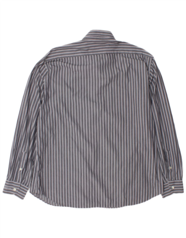 Roccobarocco Herrenhemd Größe 45 18 2XL Grau gestreift